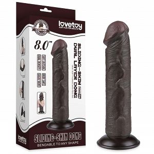 Dildo 20 cm szuperrealisztikus pénisz mozgatható bőrrel - 70314466