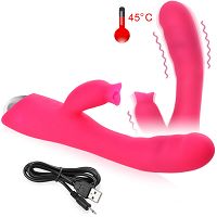 HAJLÉKONY G-SPOT VIBRÁTOR NYELVECSKÉVEL A CSIKLÓHOZ, 30 VIBRÁCIÓ ÉS LÜKTETÉS FUNKCIÓ + MELEGITÉSI FUNKCIÓ 45 C- FOKIG - 2