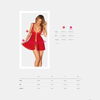 Obsessive piros babydoll és csipkés Elianes tanga - 75652462 - 2