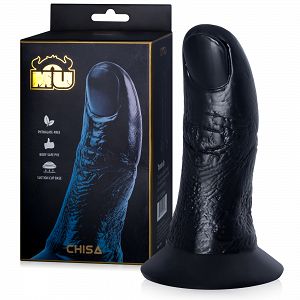 Fekete fantasy óriásujj dildó 19 cm tapadókoronggal - 70981942