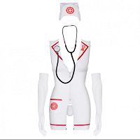 Obsessive szexi nővér jelmez + sztetoszkóp Emergency - 79477846 - 2