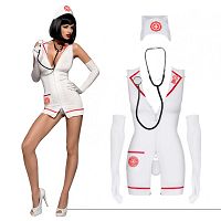 Obsessive szexi nővér jelmez + sztetoszkóp Emergency - 79477846 - 4