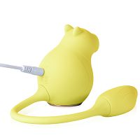 Rezgő hörcsög szívó masszírozóval 100 funkció sárga - 74745295 - 3