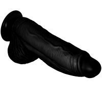 Erős fekete erezett dildo, realisztikus pénisz, 7 cm átmérő - 74302835 - 2