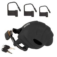 Fekete szilikon pénisz- és hereketrec BDSM erényöv - 70831811 - 6