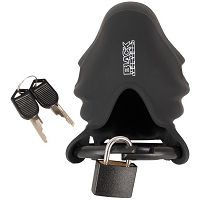 Fekete szilikon pénisz- és hereketrec BDSM erényöv - 70831811 - 3