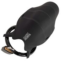 Fekete szilikon pénisz- és hereketrec BDSM erényöv - 70831811 - 2