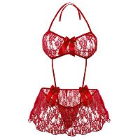 Csábító Fehérnemű Szett - Dkaren Blanka (Tanga + Mini Szoknya + Melltartó) - 79961752 - 2