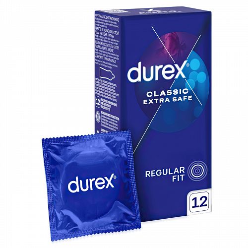Durex Classic Extra Safe vastagabb, megerősített óvszerek 12 db - 78404279