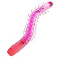 Rugalmas rózsaszín vibrátor stimuláló kiemelkedésekkel 24 cm - 78479464 - 2