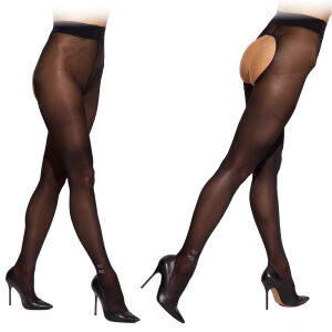 Obsessive Norless nyitott harisnya "HOT MESS" felirattal S/M - 71387816